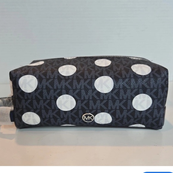 Michael Kors jet set polka dot signature logo travel cosmetic makeup bag - Picture 1 of 10